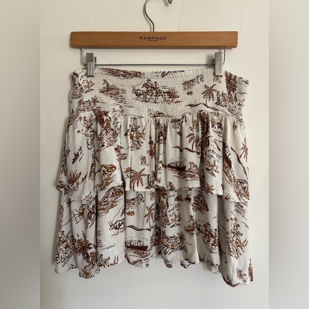 Ariat Western Aloha Cowgirl Tiered Mini Skirt Size Large - Picture 2 of 8